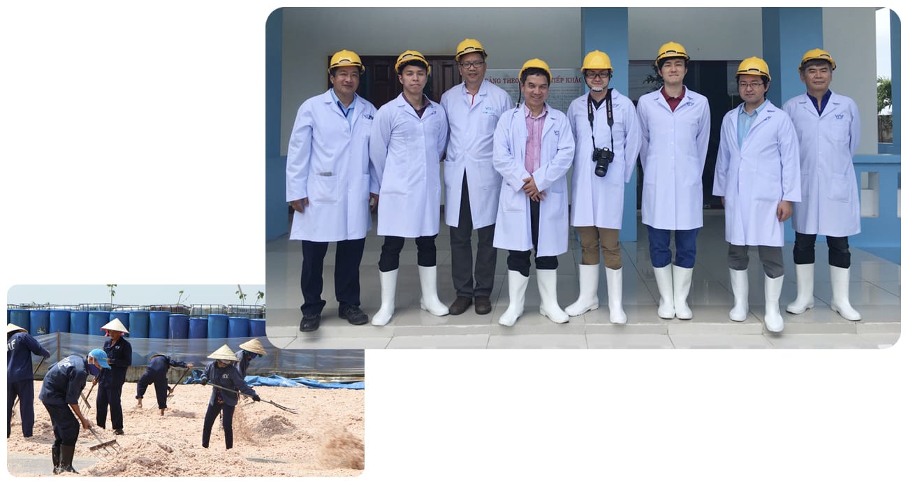 海外の従業員が並んでいる写真