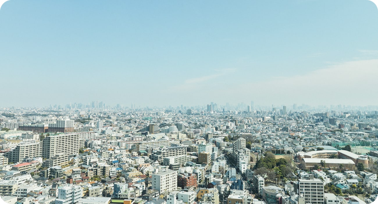 オフィスの窓から見た世田谷の写真